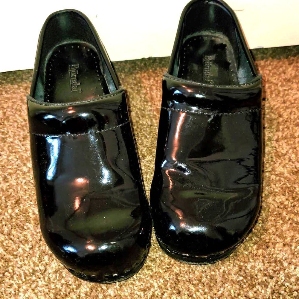 BJORNDAL Shiny Black Work Shoe size 8